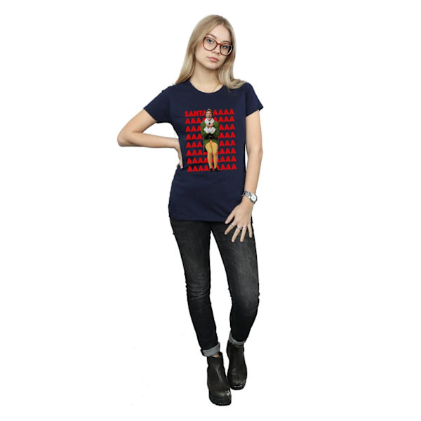 Elf Dam/Damer Buddy Santa Scream Bomull T-shirt M Marinblå Navy Blue M