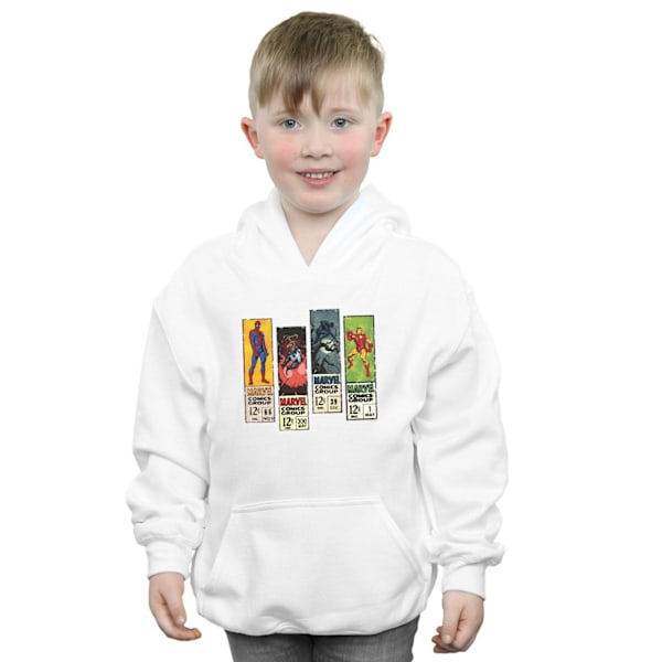 Marvel Boys Comic Strips Hoodie 7-8 år Vit White 7-8 Years