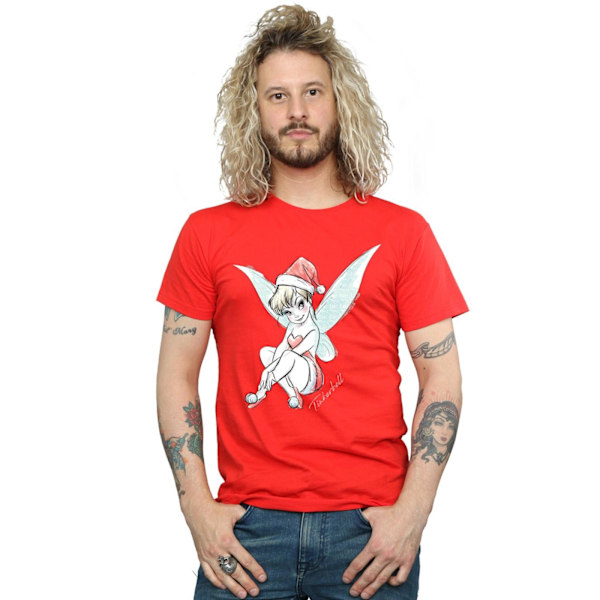 Disney Mens Tinkerbell Christmas Fairy T-Shirt M Röd Red M