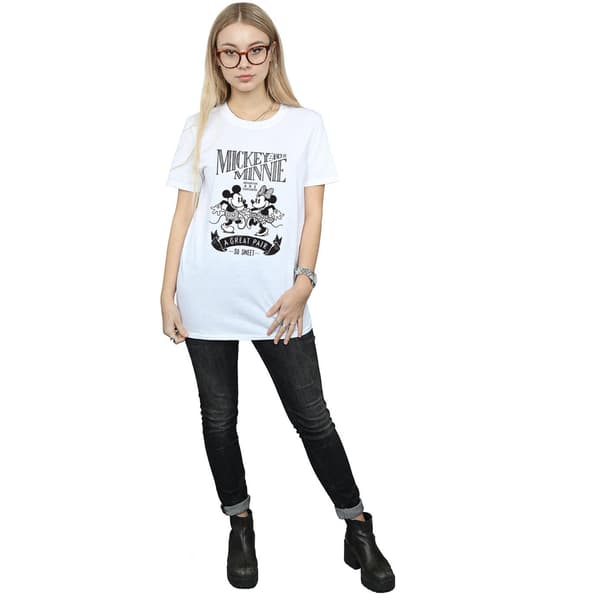 Disney Dam/Damer Mickey Och Minnie Mouse Great Pair Bomull White M