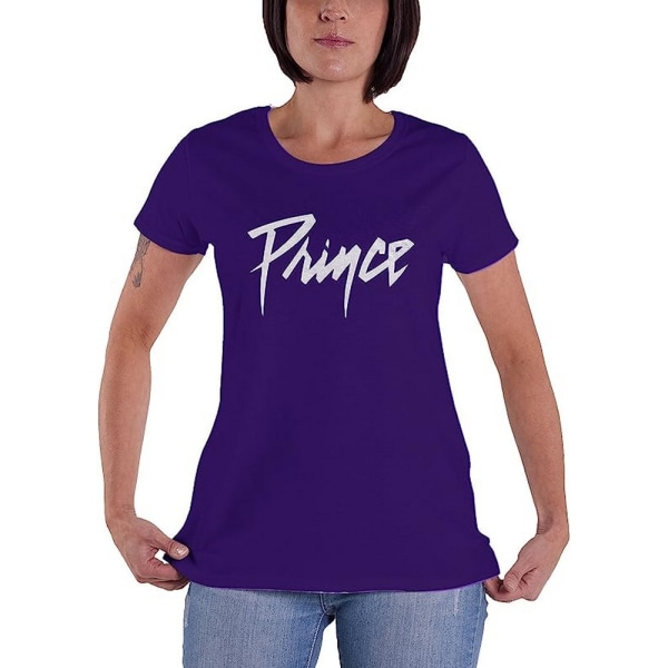 Prince Dam/Kvinnor Logo Bomull T-shirt S Lila Purple S