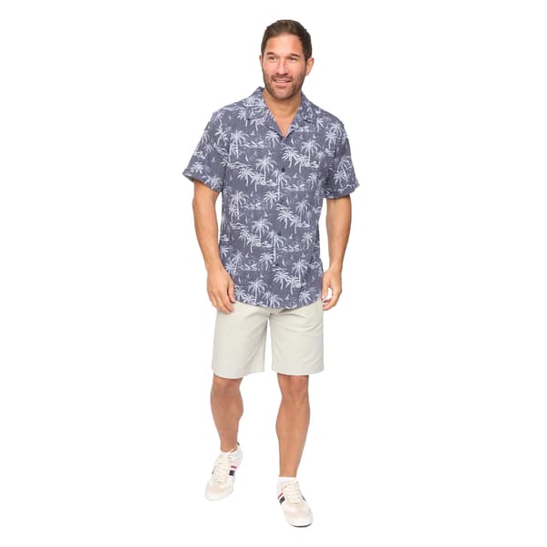 Bewley & Ritch Herr Arecas Palm Print Polyester Kortärmad S Navy M