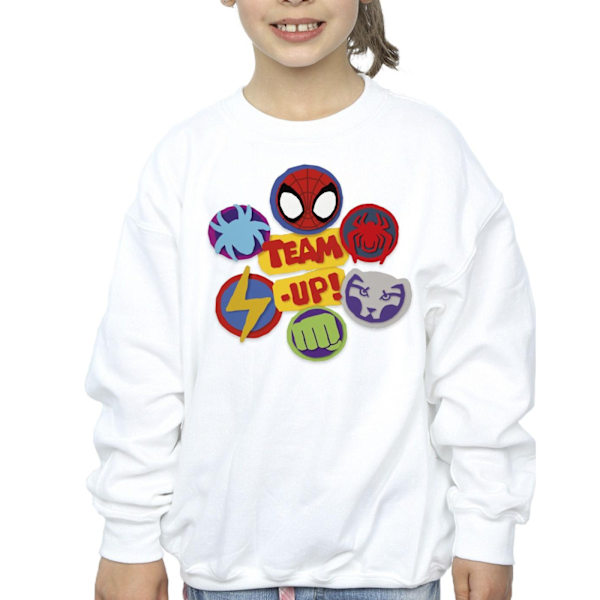 Marvel Girls Spidey And His Amazing Friends Team Up Sweatshirt White 5-6 Years