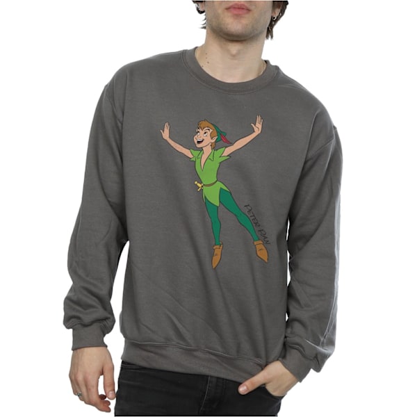 Disney Classic Flying Peter Pan Sweatshirt M Charcoal för män Charcoal M