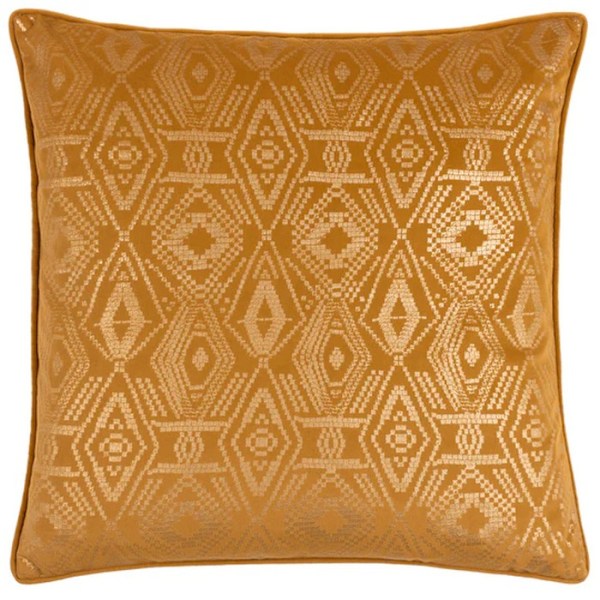 Paoletti Tayanna Kuddfodral i Sammet med Metallisk Effekt 50cm x 50cm Senapsgul Mustard 50cm x 50cm