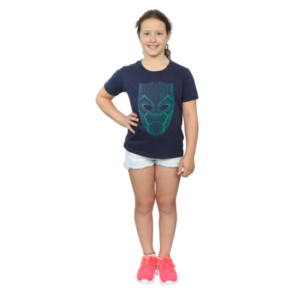 Black Panther T-shirt i bomull för flickor 5-6 år marinblå Navy Blue 5-6 Years