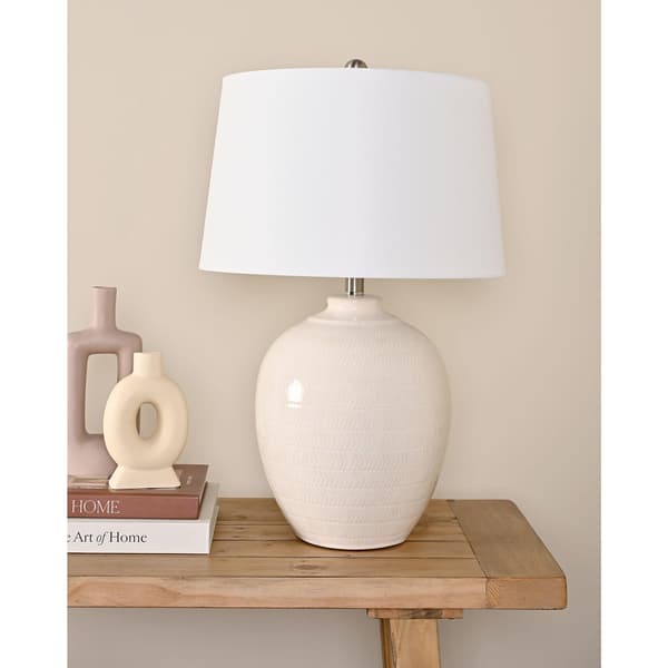 Hestia Vit Keramisk Bordslampa 25 One Size Vit White One Size