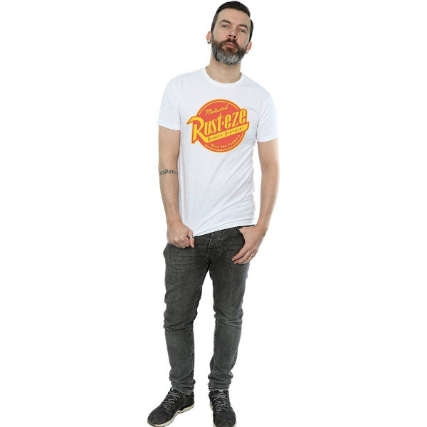 Bilar Herr Rust-Eze Logotyp Bomulls T-Shirt M Vit White M