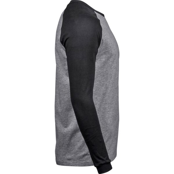 Tee Jay Herr T-shirt i baseballmodell XL Heather Grey/Black Heather Grey/Black XL