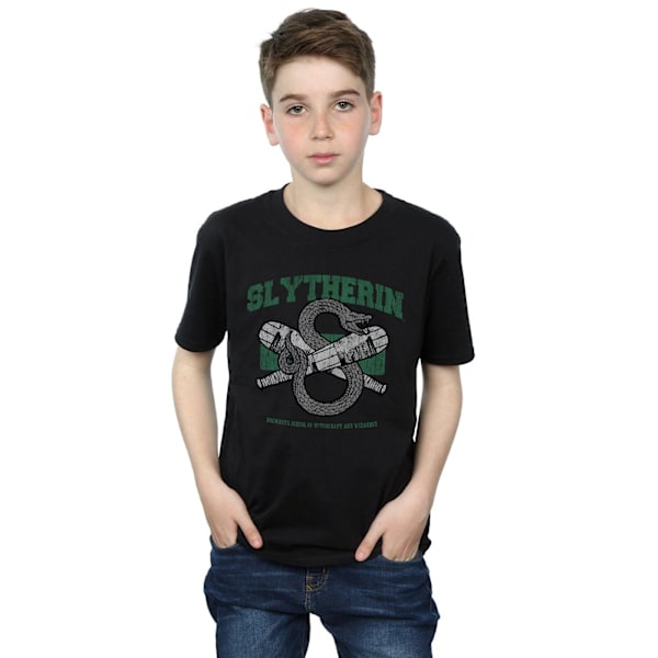 Harry Potter Boys Slytherin Quidditch Emblem T-Shirt 9-11 år Black 9-11 Years