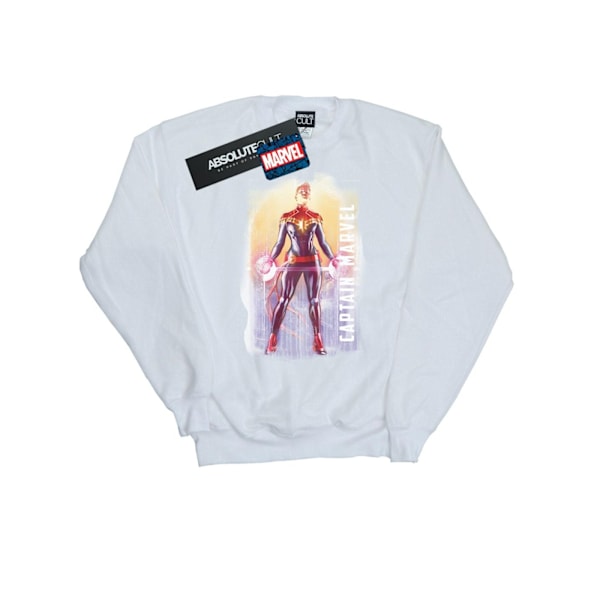 Marvel Herr Captain Marvel Vattenfärg Sweatshirt S Vit White S