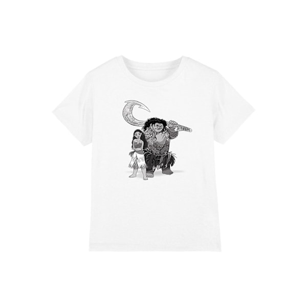 Moana Barn/Kids Maui Moana Skiss T-Shirt 3-4 År Vit White 3-4 Years