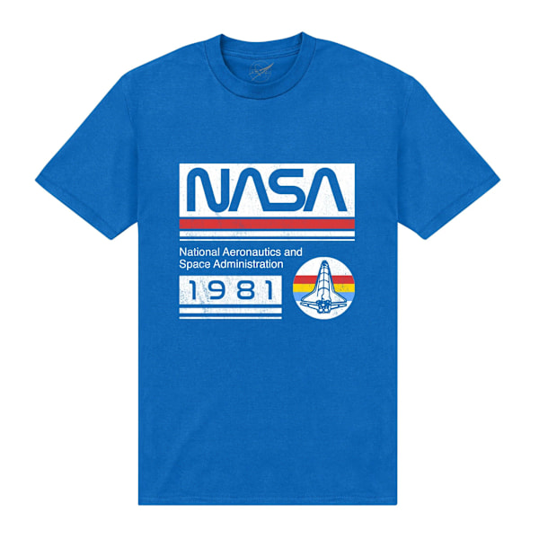 NASA Unisex Vuxen 1981 T-Shirt M Royal Blue Royal Blue M