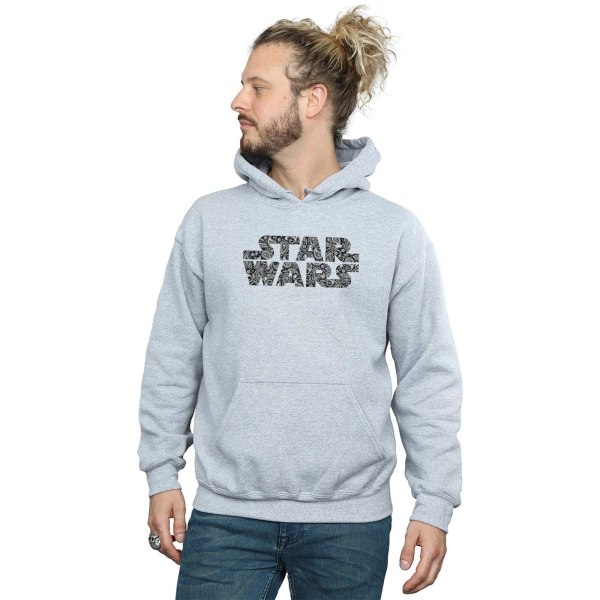 Star Wars Paisley Logo Hoodie M Sports Grey för män Sports Grey M