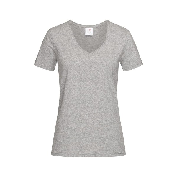 Stedman Dam/Kvinnor Klassisk V-ringad T-shirt S Heather Grey Heather Grey S