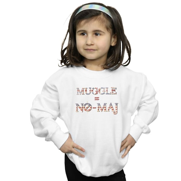 Fantastiska vidunder Girls No Muggle No Maj Sweatshirt 7-8 år Vit White 7-8 Years