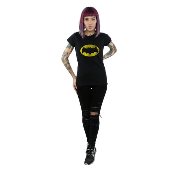 DC Comics Dam/Dam Batman TV-serie Distressed Logo Bomull Black M
