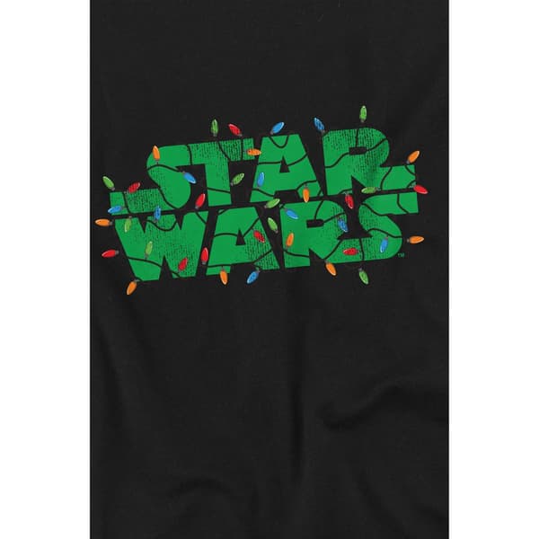 Star Wars Barn/Barn Julbelysning Logotyp T-shirt 3-4 År Black 3-4 Years