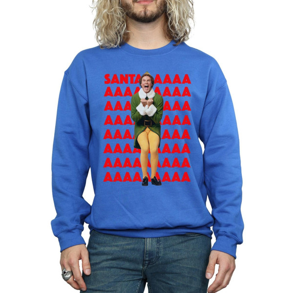 Elf Mens Buddy Santa Scream Sweatshirt S Royal Blue Royal Blue S