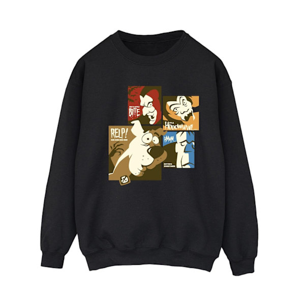 Scooby Doo Dam/Kvinnor Rutor Ansikten Sweatshirt 4XL Svart Black 4XL