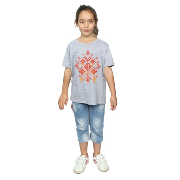 Harry Potter flickor jul Fair Isle bomull T-shirt 12-13 år Sports Grey 12-13 Years