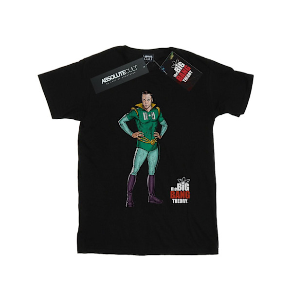 The Big Bang Theory Dam/Damer Sheldon Superhjälte Bomull Pojkvän T-shirt Black M