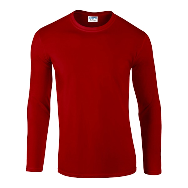 Gildan Herr Soft Style Långärmad T-shirt L Röd Red L