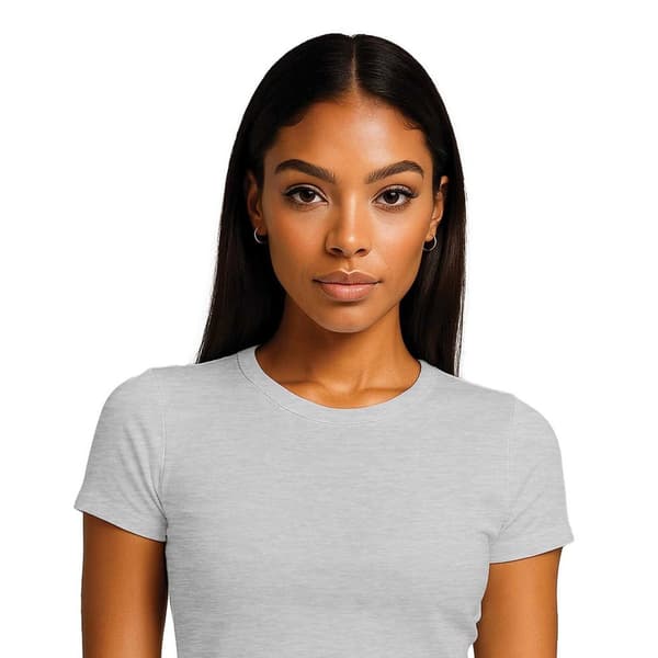 Casual Classics Dam/Dam Kammad Bomull Crop T-Shirt S Askgrå Ash Grey S
