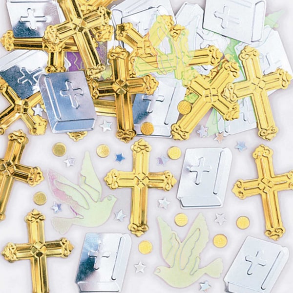 Amscan Rejoice Crosses Metallic Confetti One Size Guld/Silver Gold/Silver One Size