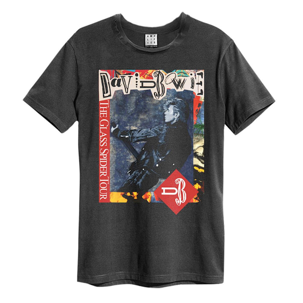 Amplified Unisex Vuxen Glas Spindel Tour David Bowie T-shirt XL Charcoal XL