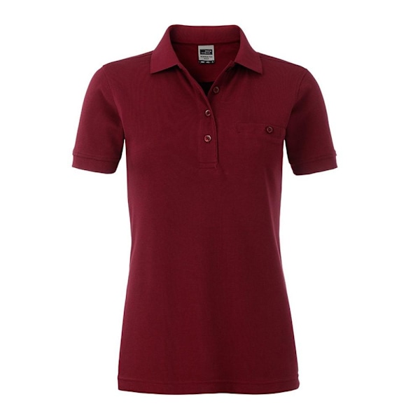 James och Nicholson Dam/Dam Workwear Fick Polo S Röd Vin Red Wine S