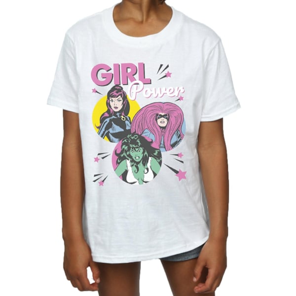 Marvel Comics Girls Girl Power Bomull T-shirt 5-6 år Vit White 5-6 Years