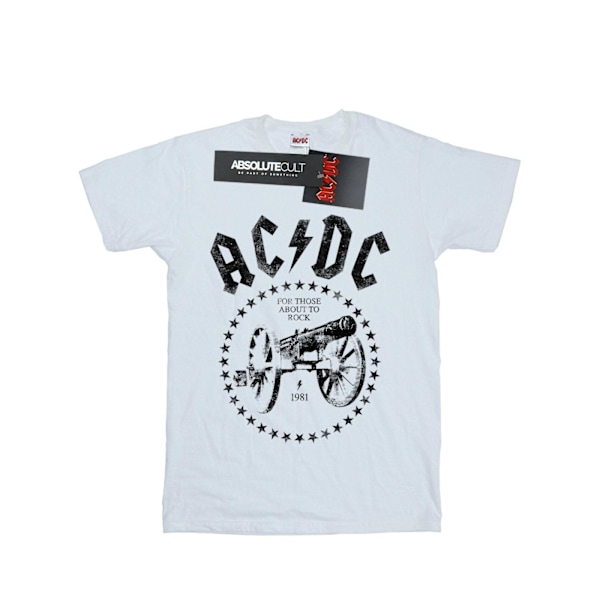 AC/DC Dam/Damer Vi Saluterar Dig Cannon Bomull Boyfriend T-Shi White L