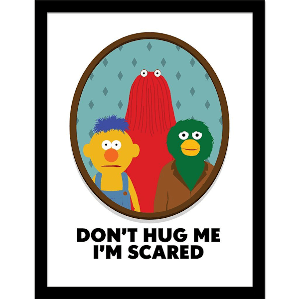 Don´t Hug Me I´m Scared Trio Porträtt Inramad Affisch 40cm x 30cm Multicoloured 40cm x 30cm