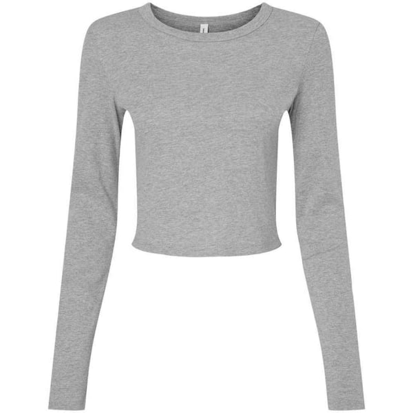 Bella + Canvas Dam/Damer Micro-Rib Cropped Långärmad T-Shirt XL Athletic Grey Athletic Grey XL