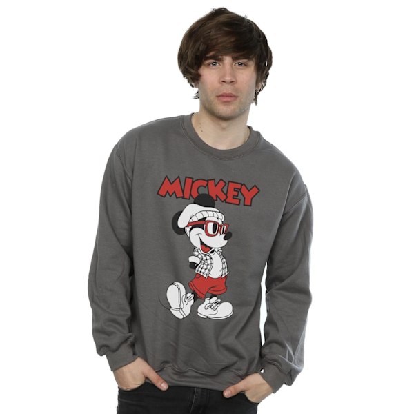 Disney Mens Mickey Mouse Hipster Sweatshirt XXL Charcoal Charcoal XXL