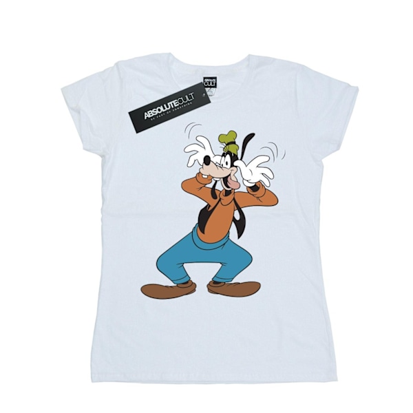 Disney Dam/Kvinnor Goofy Crazy Bomull T-shirt M Vit White M