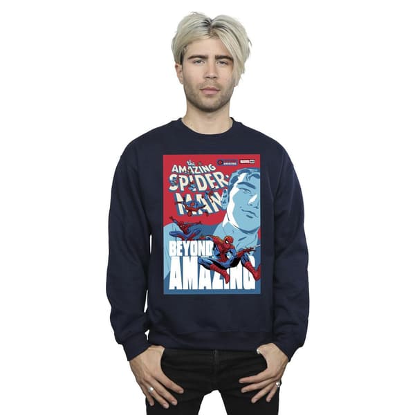 Marvel Mens Spider-Man Beyond Amazing Cover Sweatshirt S Navy B Navy Blue S
