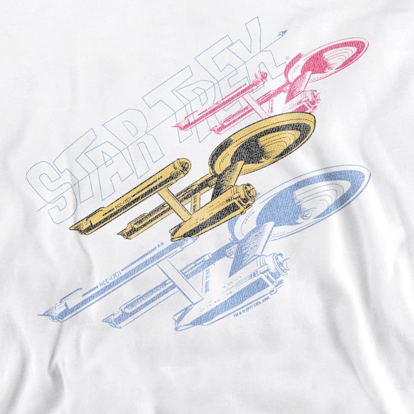 Star Trek Unisex Vuxen Tri Enterprise Retro Sweatshirt XL Vit White XL
