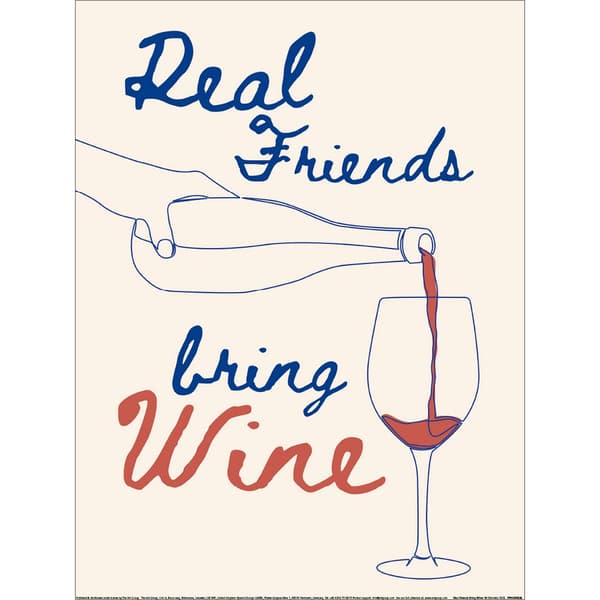 Ohkimiko Real Friends Bring Wine Papper Tryck 40cm x 30cm Multic Multicoloured 40cm x 30cm