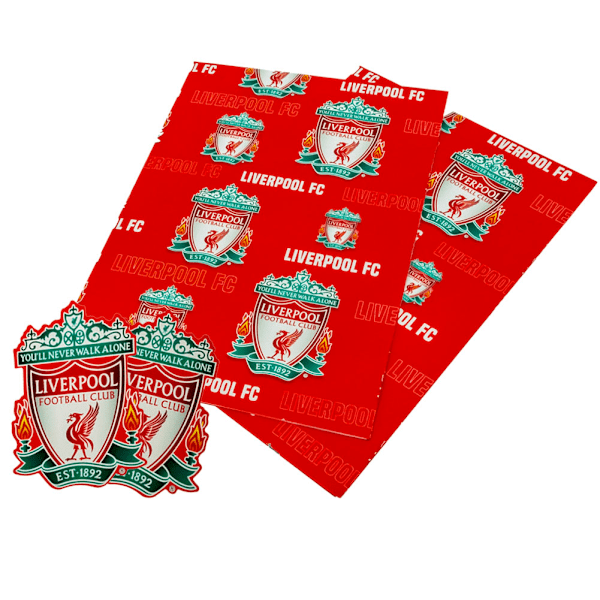 Liverpool FC Text Presentpapper (2-pack) 70cm x 50cm Röd Red 70cm x 50cm