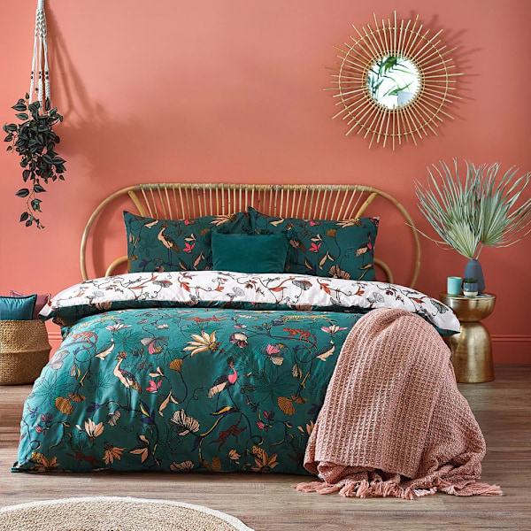 Furn Wildlings Tropisk Påslakanset Dubbel Juniper Green Juniper Green Double