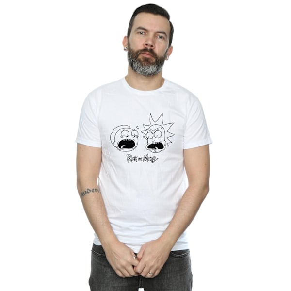 Rick And Morty Herr Huvud Bomull T-shirt XXL Vit White XXL