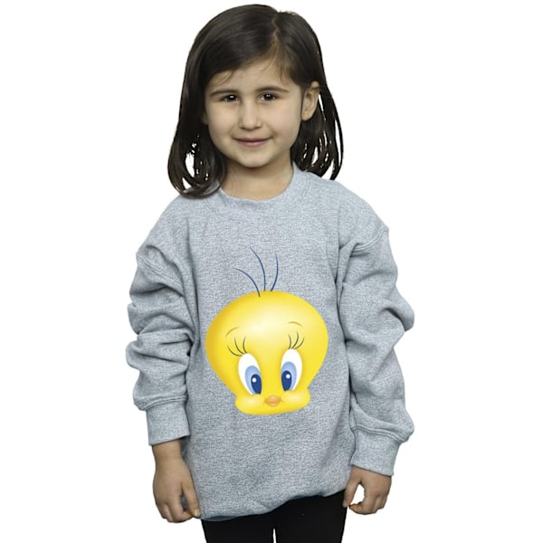 Looney Tunes Girls Tweety Face Sweatshirt 9-11 år Sports Grey Sports Grey 9-11 Years