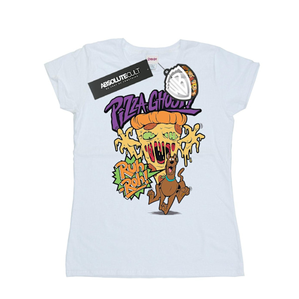 Scooby Doo Dam/Kvinnor Pizza Ghost Bomull T-shirt L Vit White L