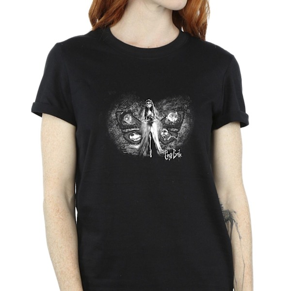 Corpse Bride Dam/Damer Emily Butterfly Bomull Boyfriend T-S Black 4XL