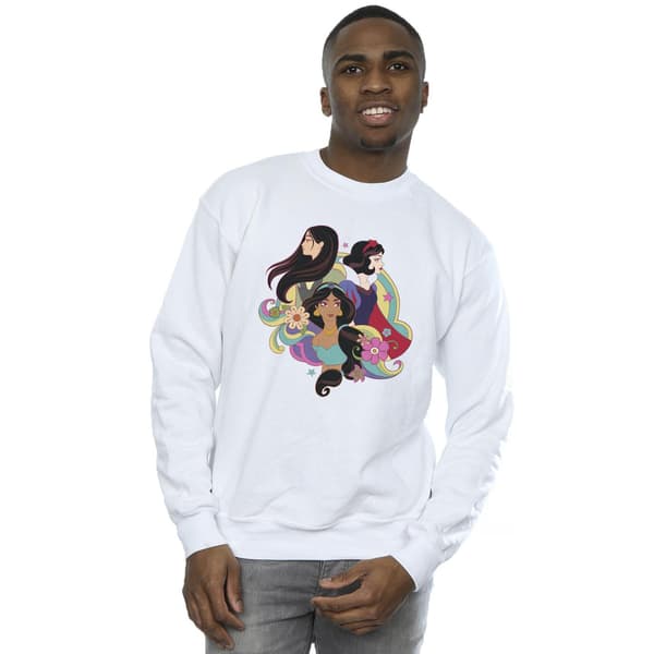 Disney Herr Princess Mulan Jasmine Snövit Sweatshirt M Vit White M