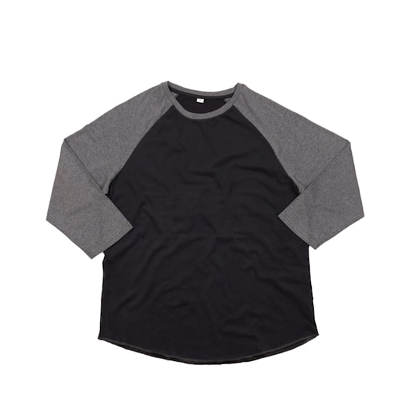 Superstar By Mantis Unisex Adult Marl 3/4 Sleeve Baseball T-Shirt Black/Charcoal L