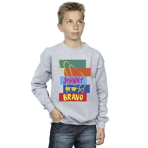 Johnny Bravo Boys Rectangle Pop Art Sweatshirt 3-4 år Sport Sports Grey 3-4 Years