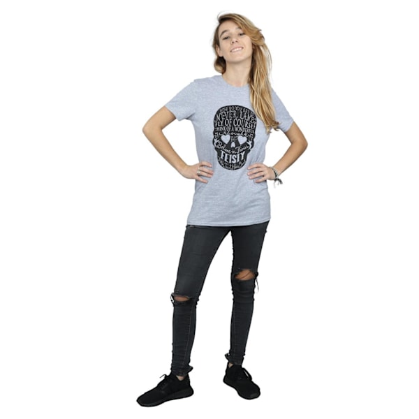 Disney Dam/Damer Tinker Bell Skull Bomull Boyfriend T-Shirt Sports Grey S